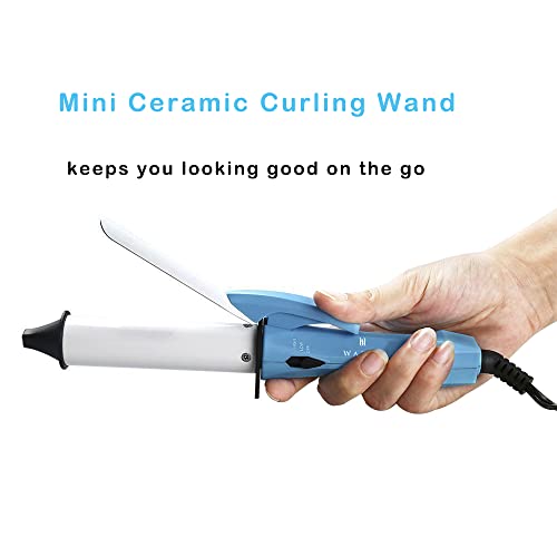Ceramic Mini Curling Iron For Short Hair, Compact Lightweight Hair Curler For Travel, 1 Inch Heat-Up Fast Curling Wand For Touch Ups, Auto Shut Off, Beautiful Gift Box #TOP1