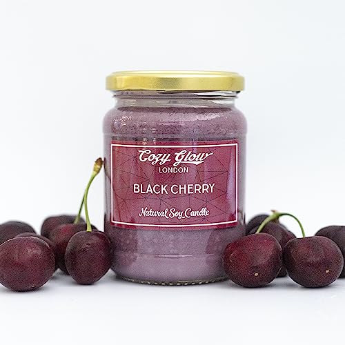 Bougie soja cerise noire Cozy Glow de qualité supérieure