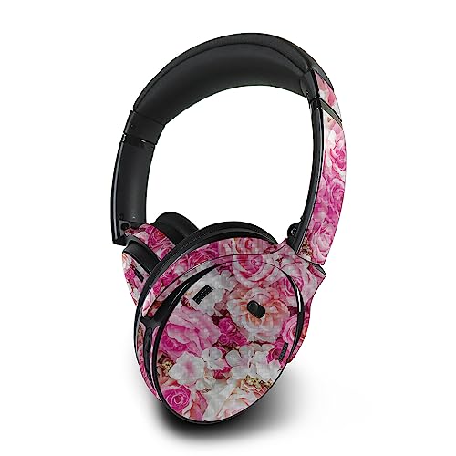 Image of MightySkins Carbon Fiber Skin Compatible with Bose QuietComfort 45 Headphones Bed of Roses | Protective, Durable Textured Carbon Fiber Finish | Easy to Apply | Made in the USA
