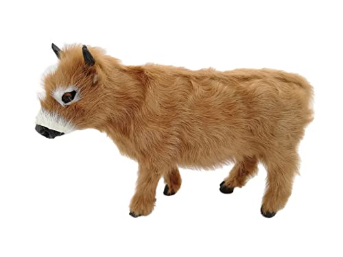 Ochse stehend aus Echtfell, Länge 18cm - zu 20cm Krippenfiguren