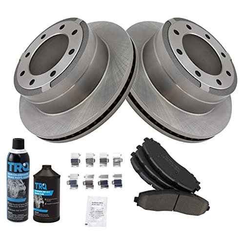 Image of TRQ Rear Brake Pad & Rotor Kit, with Chemical Kit Ceramic Compatible with 2013-2019 Ford F-250 Super Duty F-350 Super Duty