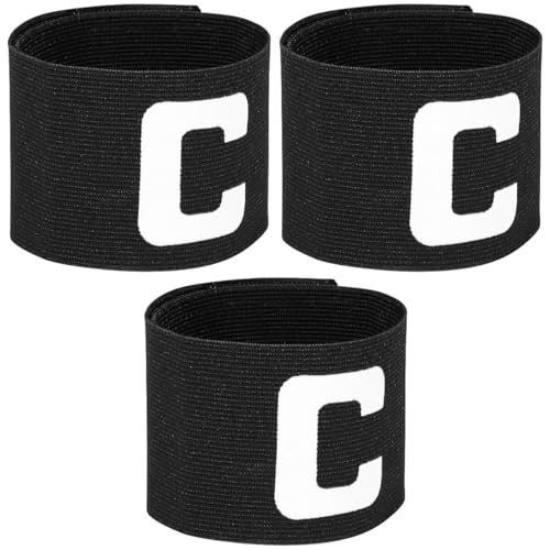 Garneck Elastic Soccer Captain Armband - 3 Pcs Adjustable Armband for Captain of Sport Soccer Basketball Football - Unisex Captain Armband for Youth Adult Woman Man
