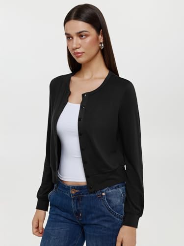 REORIA Womens 2025 Fall Fashion Lightweight Long Sleeve Button Down Casual Wool Blend Cardigan Sweaters3