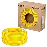 HB-DIGITAL 25m cat 7 Netzwerkkabel LAN Verlegekabel Cable - Übertragungsgeschwindigkeit bis zu 10 Gbit/s - Kupfer Profi S/FTP PIMF LSZH Halogenfrei Gelb RoHS-Compliant cat. 7 Cat7 AWG 23/1