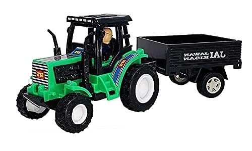 FDWGUnbreakable Engineering Set Tractor Trailor Toys Pretend Play Toys for Girls & Boys Friction Power Truck Vehicles Kit for Kids +3 Year Best Gift Your Girls Boys