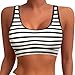 JEUROT Bikini Tops for Women Floral Printed Beach Padded Swimwear Top Lightly Lined Swimsuit Bikini Top Beach Travel Outfits Summer Fashion Clothes (Black, M)