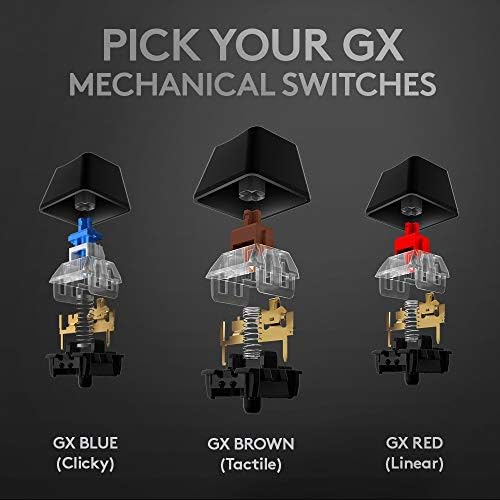 Logitech G512 Mechanical Gaming Keyboard, RGB LIGHTSYNC Backlit Keys, GX Brown Tactile Key Switches, Brushed Aluminum Case, Customizable F-Keys, USB Pass Through, QWERTY UK Layout - Carbon/Black