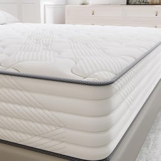TXO Matelas 140x190 25 cm Épaisseur, Hybride Matelas à Ressorts ensachés, Durable et Antistatique Moyenne Ferme H3 Matelas en Design Ergonomique Soutien en 7 Zones, Certifié Oeko-Tex