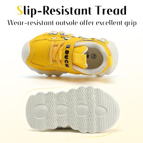 Toddler Shoes for Girl and Boy Kids Shoes Toddler Sneakers Girls Shoes [Cute Cartoon Duck] Toddler Running Shoes Toddler Sneakers for Toddler/Little Kid Shoes Size 4-19 Yellow3