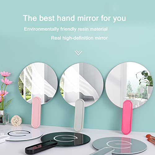 Handheld Mirror With Handle, Large Cute Hand Held Mirror For Shaving Salon, Rimless Handheld Makeup Mirror, Single-Sided Portable Travel Vanity Mirror, Bathroom Hand Mirrors For Men & Women(Pink) #TOP5