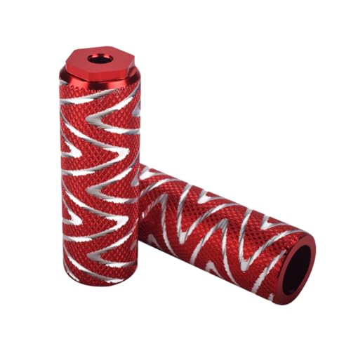 HOUSON Lot de 2 goupilles de vélo en alliage d'aluminium - Pignons de pied de vélo - Repose-pieds pour VTT - 100 x 28 mm - Rouge