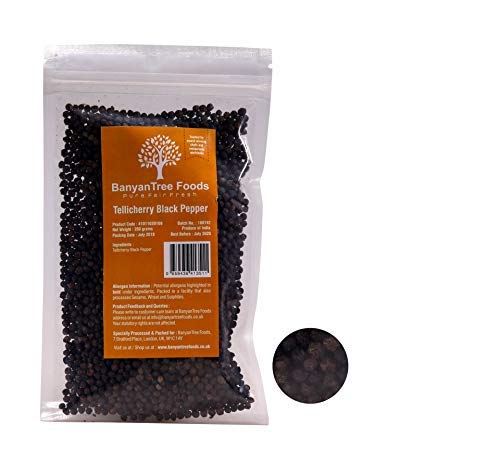 BanyanTree Foods Tellicherry Finest Pimienta negra entera 200g ( Black Pepper Whole) Cover