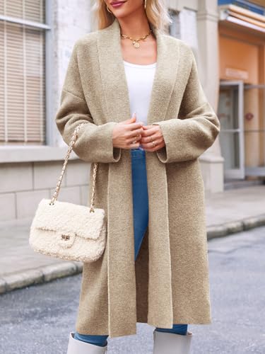 Image of Saodimallsu Womens Long Cardigan Sweaters Chunky Open Front Oversized Slouchy Knit Fall Trendy Coatigan Jackets