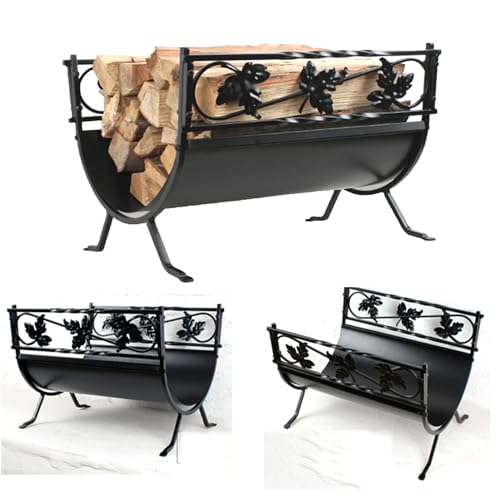 Panier à bûches chic en U, accessoire décoratif en fer forgé - 6