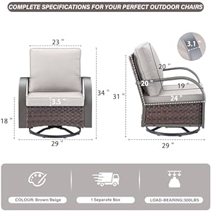 Outdoor Swivel Rocker Patio Chairs Set of 2, Heavy Duty Swivel Rocking Patio Chairs with Wide Metal Armrests, 2 Pieces Patio Furniture Wicker Glider Chairs Set with Removble Cushions for Porch Sunroom Outdoor Swivel Rocker Patio Chairs Set of 2 Heavy Duty Swivel Rocking Patio Chairs with Wide Metal Armrests 2 Pieces Patio Furniture Wicker Glider Chairs Set with Removble Cushions for Porch Sunroom