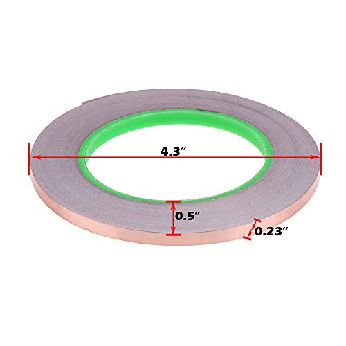 Oubaka 6 Pack Copper Foil Tape,Double-Sided Conductive Copper Tape With Adhesive For Emi Shielding,Stained Glass,Soldering,Electrical Repairs,Paper Circuits,Grounding (1/4Inch X 21.8Yards) #TOP3