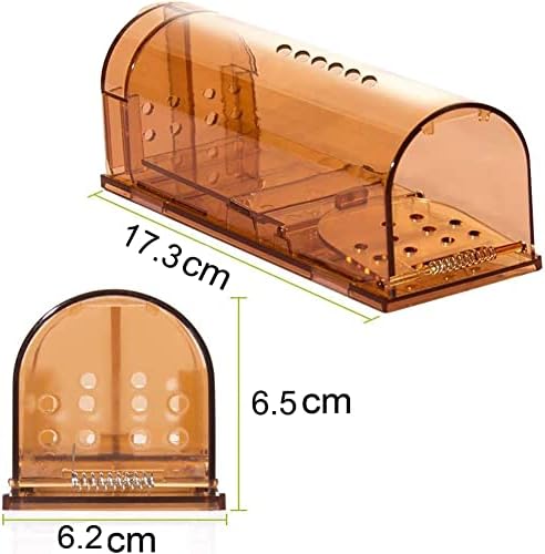 jingtai Humane Mouse Trap, Live Catch and Release Mice Catcher, No Kill Small Snap Traps That Work for Small Rodent/Voles/Hamsters/Moles Catcher, Indoors Outdoors 4 Pack with Cleaning Brush