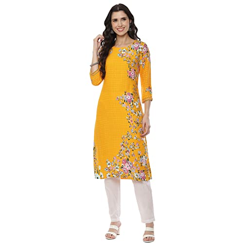 Image of Rangriti Red Liva Straight Kurta for Women