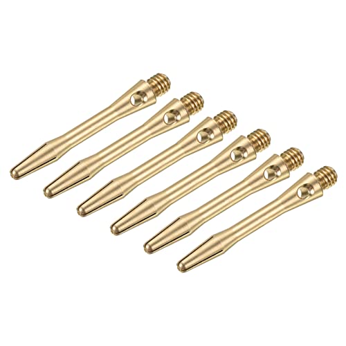 Image of PATIKIL 35mm Aluminum Dart Shafts, Medium 2BA Thread Dart Stems Dart Accessories Throwing Fitting for Steel Tip - 6 Pack (Brass Tone)