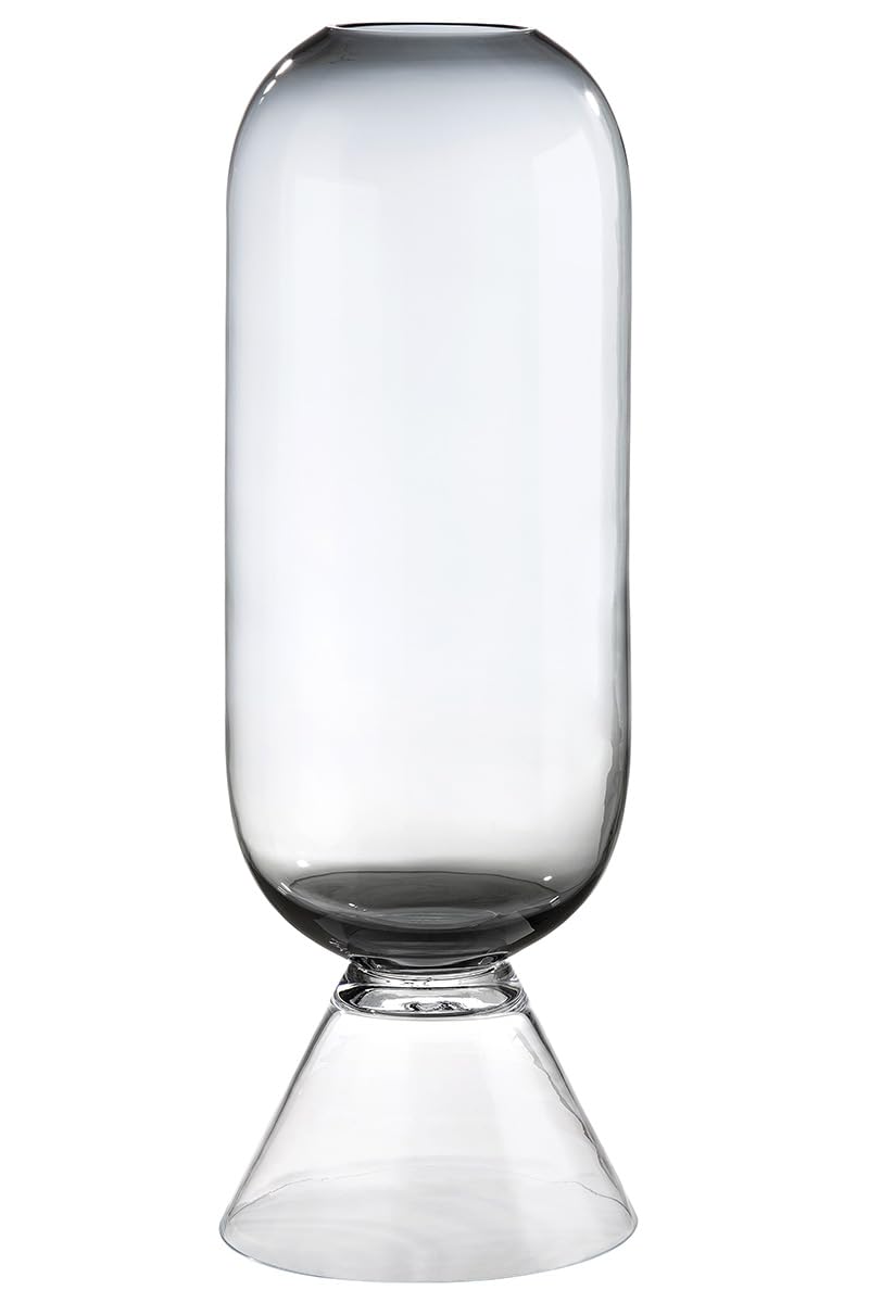 GILDE Jarrón de Suelo Luxo de Cristal, Altura 80 cm x diámetro 27 cm, Color Negro