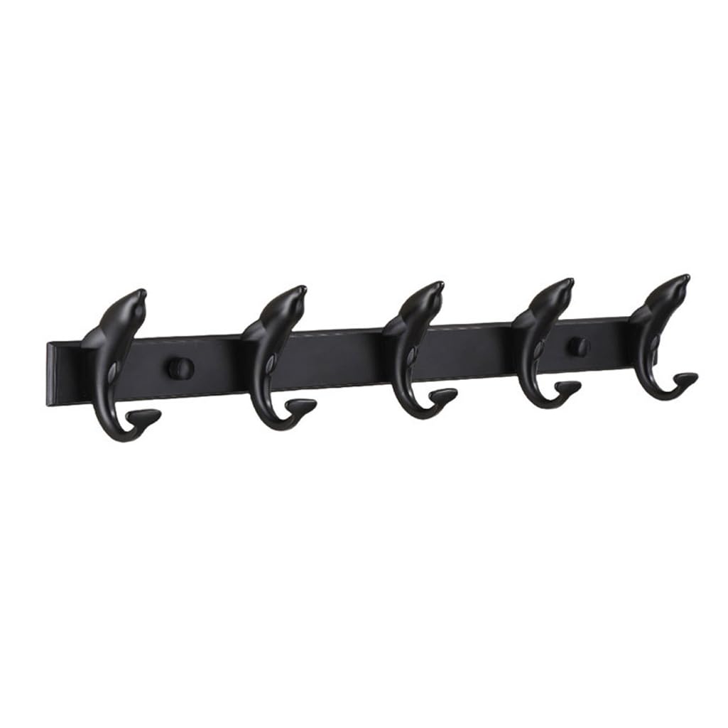 ZHOUXIAO Vintage Metal Coat Rack Wall Mounted with Hooks, Antique Heavy Duty Coat Hook Rail, Hat Robe and Towel Hooks Rack for Bathroom, Entryway, Mudroom 5hook