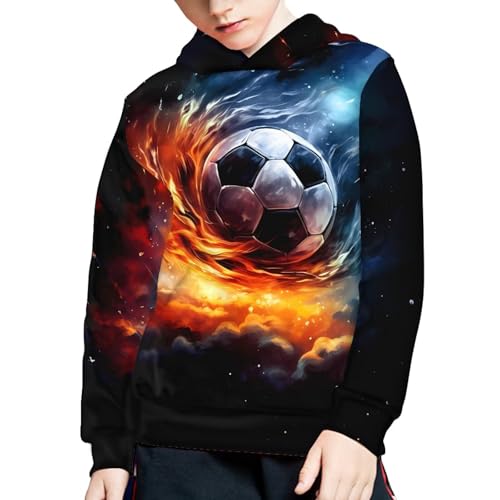 Image of WELLFLYHOM Boys Hooded Sweatshirts Hoodie Pullover Cool Graphic Crewneck Blouses Size 6-16