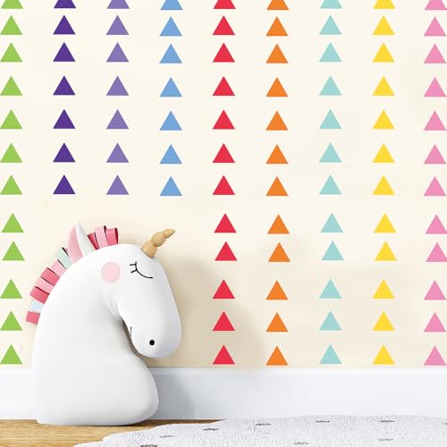 300 piezas calcomanías triangulares de vinilo coloridas para pared miniatura 7