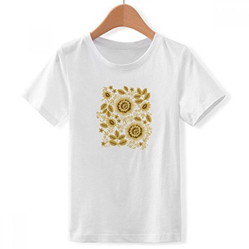 T-Shirt Blanc pour Les Garçons à Motif d'Or Floral DIYthinker