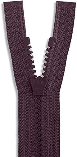 YKK #5 Molded Vislon Eggplant Medium Weight Jacket Separating Zipper - Choose Your Length - Color: Eggplant #867 - Made in The United States (1 Zipper Per Pack) (26" Inches)