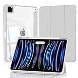 Ya en manzanajugosa.com: 4UBonLife Funda para iPad Pro 11 Pulgadas 2022 2021 2020 2018 (4ª 3ª 2ª 1ª Generación) con Portalápiz, Carcasa Protectora Delgada Antigolpes con Cubierta Trasera Rígida Transparente, Gris Claro