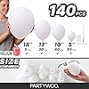 PartyWoo White Balloons 140 pcs Different Sizes of 18 12 10 5 Inch White Balloons Arch Kit Garland for Wedding Baby Shower Birthday Bridal Shower Graduation Engagement Party Decorations White-Y13 #5