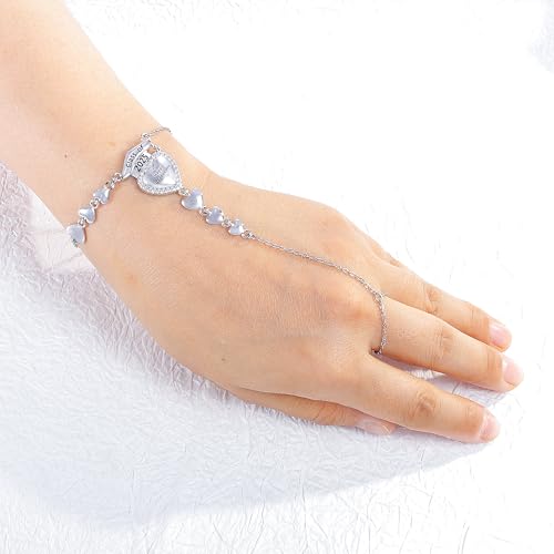 Image of Sunflower Jewellery Gold Hand Chain Bracelet Graduation Finger Heart Gifts 2025 (2025 Graduation Hand Chain)