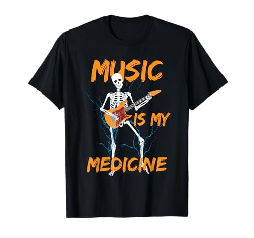Skeleton Playing Guitar Music Lover Funny Gift T-Shirt