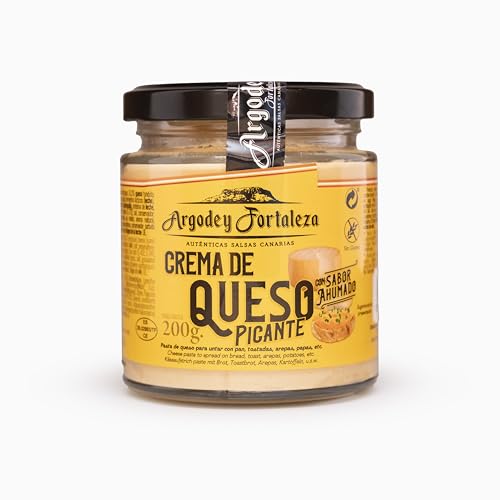 Argodey Fortaleza Crema de Queso Ahumado Picante 200g | Salsa Cremosa para Untar en Patatas, Pan, Tostadas, Sándwiches, Tacos, Nachos, Arepas, Empanadas y para Acompañar Carnes y Pescados