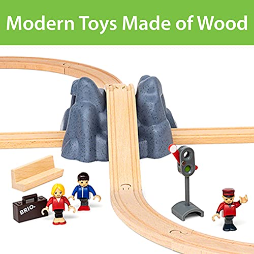 BRIO World 33773 Eisenbahn Starter Set A – Die perfekte erste Holzeisenbahn mit Tunnel und Figuren… – Bild 5