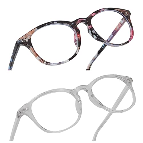 Image of IFLASH Blue Light Blocking Glasses Gaming Filter Transparent Round Eyeglasses for Eye Protection Men Women, Computer /Tablet /Laptop /Mobile /TV, Anti-blue & Anti eyestrain