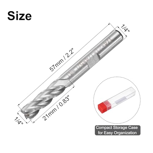 Image of uxcell 1 /4 Inch Cutting Dia 4 Flutes Straight Shank HSS-AL End Mill Router Bit 4pcs CNC Cutter Router Bits Spiral Milling Cutter Tool for Wood PVC MDF Engraving