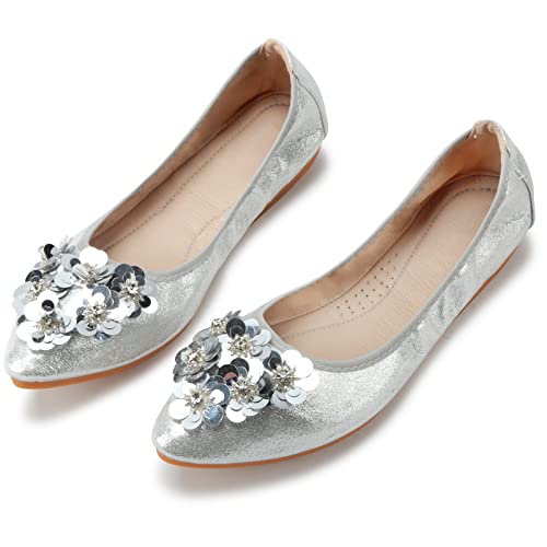 Qimaoo Ballet Flat Damen Comfort Slip on Ballerinas - GY - 44EU Cover