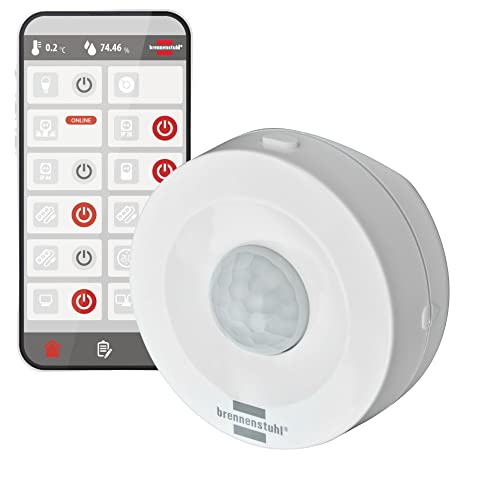 Brennenstuhl Connect Zigbee Bewegungsmelder BM CZ 01 (smarte Bewegungserkennung, Alarm- und Lichtfunktion, Benachrichtigung aufs Handy, für den Innenbereich, Smart Home, kostenlose App), Weiß