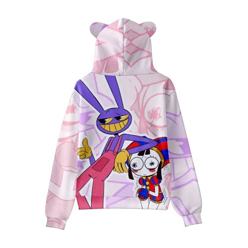 Unisex Kids Cartoon Graphic Multicolor Print Digital Circus Pullover Hoodie with Kangaroo Pocket2