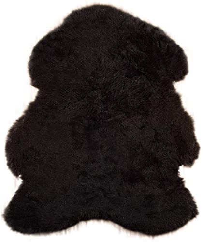generisch Schwarzes Lammfell Kurz-Wollig 100 x 60 cm Schaffell Sitzfell Naturfell Fellüberwurf
