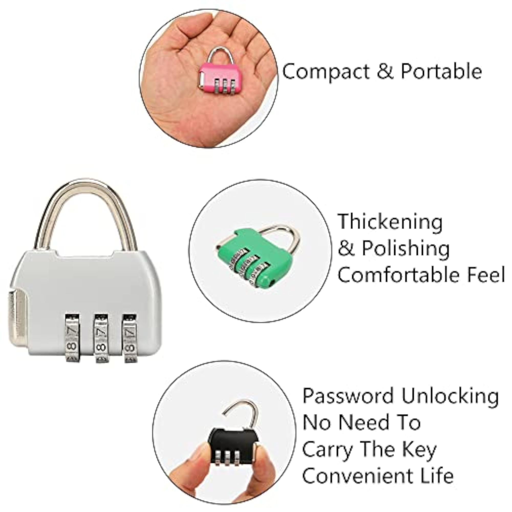 6Pcs Small Combination Lock for Suitcases