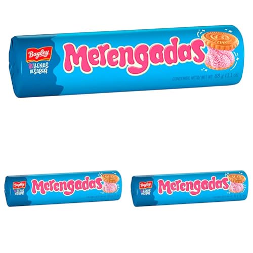 BAGLEY - Galletas Merengadas de Fresa 88g (Paquete de 3)