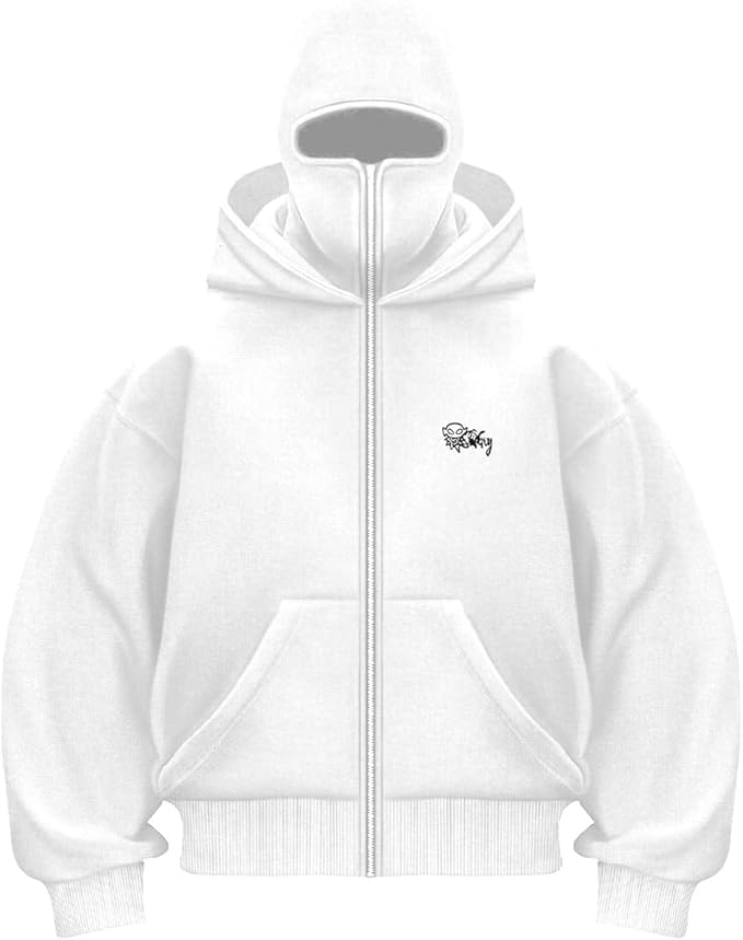 Balaclava Generica Para Hombre: Sudadera Con Capucha Tipo Ninja, Abrigo Gran Talla, Ideal Para Motoristas Y Estilo Y2K