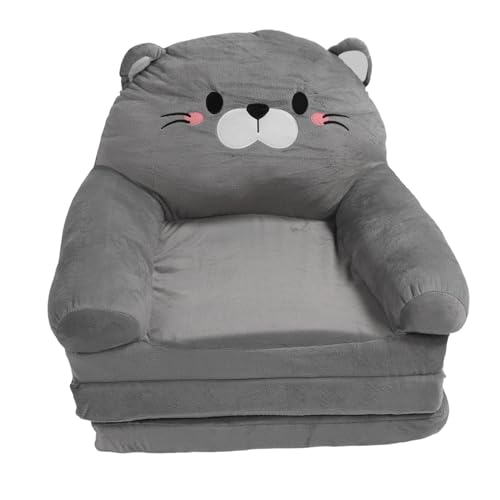 Image of SUNGOOYUE Baby Armrest Sofa Bed Plush Grey Toddler Chair for Relaxing Playing Resting for Home (3 Layer)