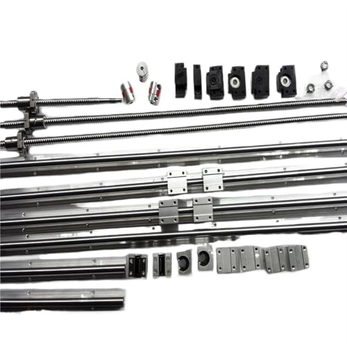 Metal Ball Screw nut end Processing 6Sets Linear Rail SBR16 L350/900/1100mm+SFU1605-350/900/1100mm Ball Screw+3 BK12/BF12+3 DSG16H +3 Coupler