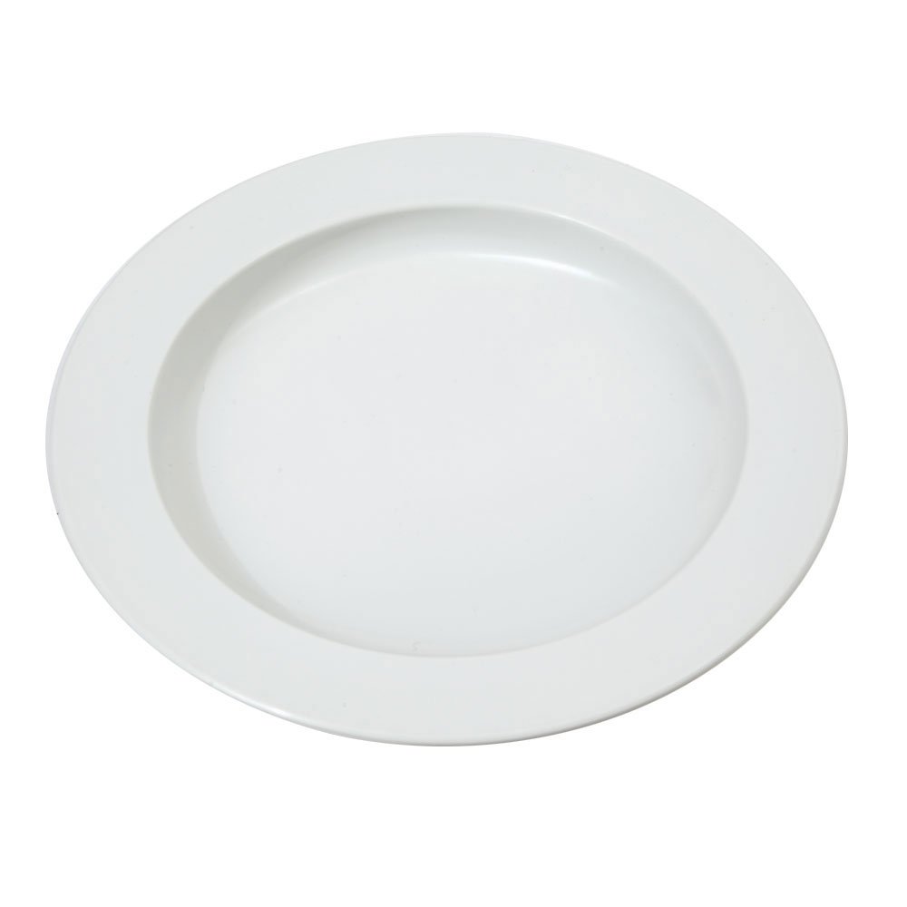 NRS Healthcare White Manoy Sloped and Curved Round Plate