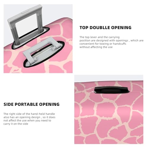 Pink Giraffe Of Stylized Skin Travel Luggage Cover Elastic Suitcase Protector Washable Baggage Covers For Trunk Case Fits 29-32 Inch Luggage4