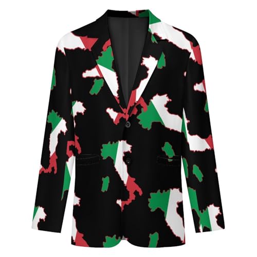 Italia Italy Italian Map Flag Mens Blazer Suit Jacket Lightweight Slim Fit Casual Coat4