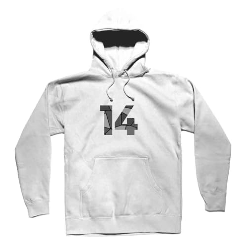 Hoodie blanc homme pull molletonné femme sweat 14 Number tendance